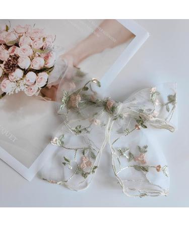 Lace Hair Bows French Barrette Hair Clip Hair Scrunchie Cute Gifts for Women Girls Party Decorations (A-1Pcs) - Buy Online on GoSupps.com