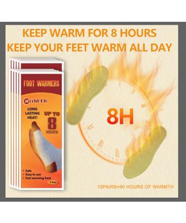 Ultra Thin Insole Foot Warmers - 8 Hours of Heat, Adhesive, Disposable Packs - Natural, Odorless, Air Activated - 10 Pairs - Buy Online on GoSupps.com