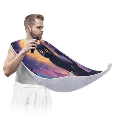 Forest Starry Night Beard Bib Apron Beard Hair Catcher for Men Shaving Fathers Day Anniversary Christmas Gifts for Dad Husband Beard Bib with 2 Suction Cups