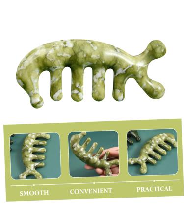 Jade Acupuncture Massage Comb | 3D Head Massage Tool for Stress Relief & Hair Care - Buy Online on GoSupps.com