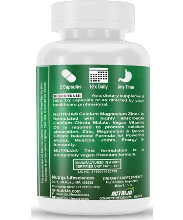 Calcium Magnesium Zinc with Vitamin D3 Boron K2 & B12 (120 Capsules) - Buy Online on GoSupps.com