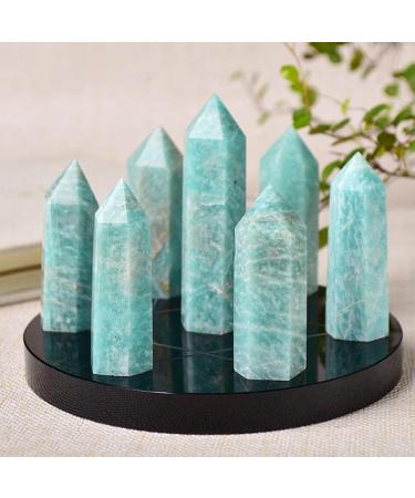 1 Set Seven-Star Plate Natural Crystal Point Healing Stone - Chakra Reiki Energy Orgone Energy Obelisk (12 cm) - Tiger Eye with Glass Base - Buy Online on GoSupps.com