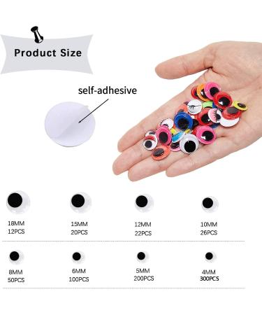 Wiggle Eyes Self-Adhesive Googly Eyes Set - 750pcs, 4mm-18mm - Buy Online on GoSupps.com