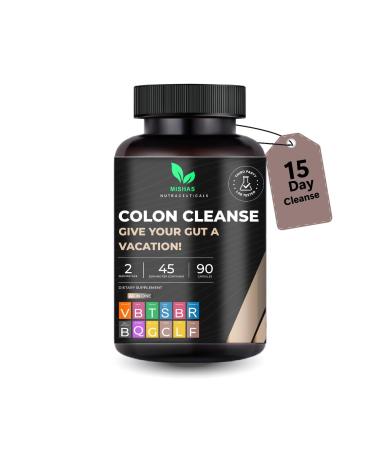 Mishas Nutraceutical Colon Cleanse - Relief from Gas and Bloating, Supports Gut Health with Magnesium, Berberine, Vitamin D, Quercetin & More - Colon Cleanse Formula - 90 Capsules