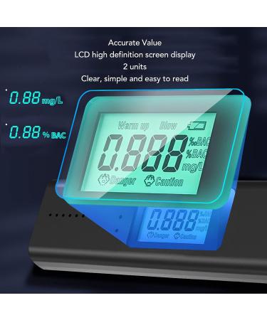 Portable Non-Contact Breathalyzer Alcohol Detector - Digital Breath Tester with 3 Color Indicators - Buy Online on GoSupps.com