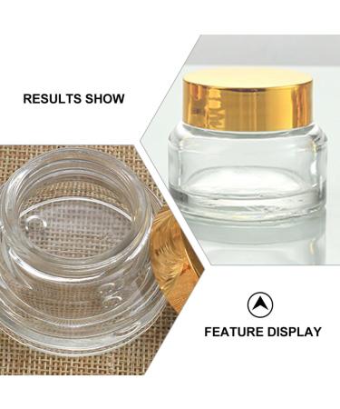 POPETPOP Lotion Travel Container Small Glass Containers 5.1X5.1X4CM Transparent Golden 1 - Buy Online on GoSupps.com