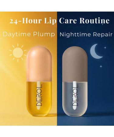 Lip Plumper Gloss Set Clear Hydrating Plumping Lip Gloss & Lip Volumizer for Fuller Smoother Lips Nourishing Lip Enhancer Serum for Women Day & Night Use - Buy Online on GoSupps.com