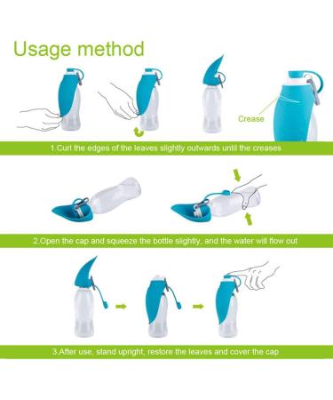 Petsoign Portable Dog Water Bottle | Silicone Travel Drinking Bottle for Outdoor Adventures - Blue - Buy Online on GoSupps.com