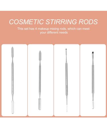 Hohopeti 4 pi ces Lot de B tonnets Manucure Acier Inoxydable Double T te pour M lange Cosm tiques Spatules Multifonctions pour Maquillage et Nail Art - Buy Online on GoSupps.com