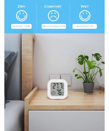 Mini Digital Thermometer Hygrometer - 2 Pieces Indoor Humidity Meter with / Function | Accurate & Compact - Buy Online on GoSupps.com