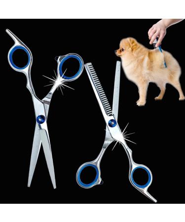 WUWYOUWL Pet Grooming Scissors & Accessories for Cats & Dogs - Hair Cutting & Ear Cleaning Clips (Blue) - Buy Online on GoSupps.com