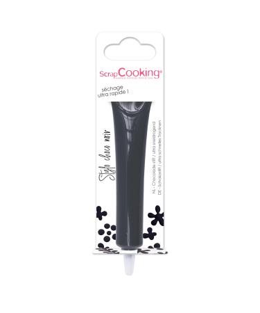 ScrapCooking - Stylo Choco Noir - Crayon Alimentaire P tisserie 25 g - Stylo D coratif Comestible - crire & Dessiner sur Desserts G teaux & Biscuits Anniversaire Halloween - 6810 Noir 25 ml (Lot de 1)