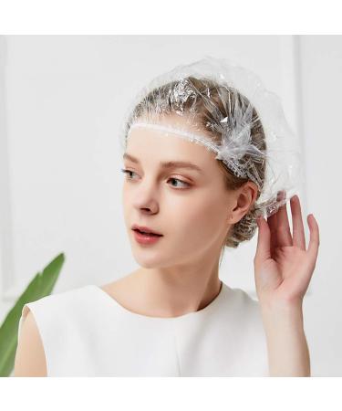 Disposable Shower Cap XL - 100 Pack | Waterproof, Thick & Elastic Bath Caps for Women & Men - Perfect for Travel, Spa, Hotel & Home Use - Clear - Buy Online on GoSupps.com