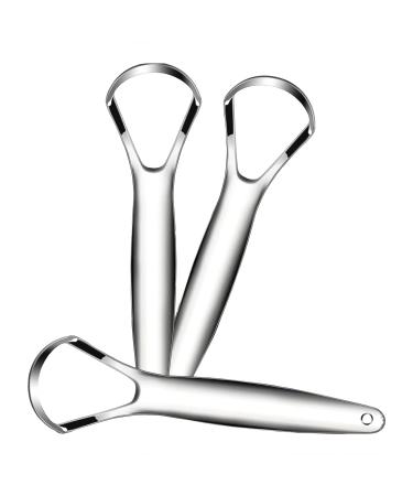 Tooth silk dispenser tongue scrap 3 pieces tongue scraps made of high -quality metal stainless steel tongue cleaner fought bad breath in seconds Design rollator (silver one size) silver unit size