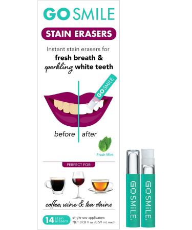 GO SMILE Teeth Whitening Stain Erasers - On-The-Go Instant Teeth Cleaning - Mint Flavored, 14 Count - Buy Online on GoSupps.com