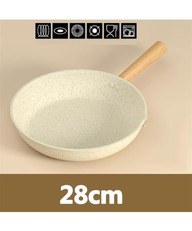 WIPPWER Saucepan White Durable Frying Pan Induction Cooker Gas Stove Grill Pans Cooking Pot Utensils Cookware for Kitchen Accessories Wok - Buy Online on GoSupps.com