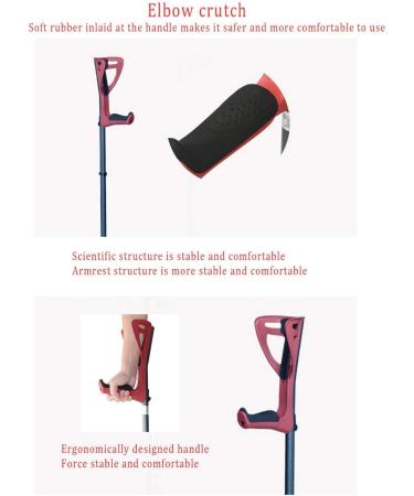 Cane of Ergonomic Forearm Crutches - Adult Adjustable Foldable Ergonomic Shock Absorber Non-Slip Knee-Rest Platforms Red (White) Lucky Star - Buy Online on GoSupps.com