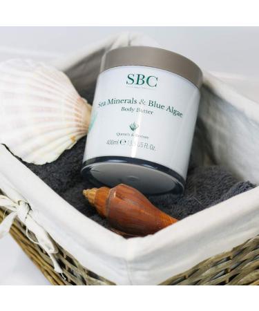 SBC Skincare Sea Minerals & Blue Algae Body Butter - 400ml | Hydrating Body Lotion With Hyaluronic Acid | Body Butter For Men And Women | Vegan Friendly Body Moisturiser | Body Cream For Dry Skin - Buy Online on GoSupps.com