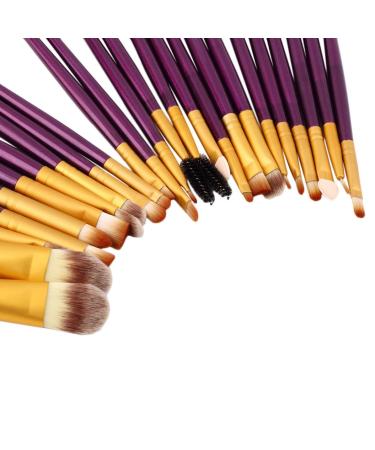 20-Piece Purple & Gold Makeup Brush Set - Eyeshadow Eyebrow Foundation & Eyeliner Brushes - Premium Cosmetic Tools for Flawless Beauty - Buy Online on GoSupps.com