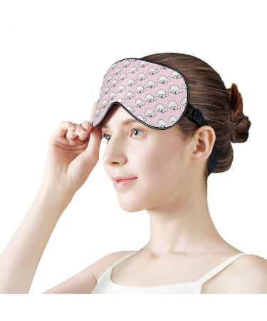 Cute White Maltese Poodle Sleep Mask for Women | Adjustable Eye Shades with Elastic Strap - Perfect Dog Lover Gift - Buy Online on GoSupps.com