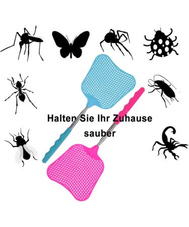 Takuza Fly Gossip - 2-Piece Flying Swatter Set for Pest Control | Mosquito Scraper | Blue & Pink | Effective Against Flies Wasps & Insects - Buy Online on GoSupps.com