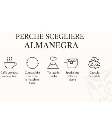  Almanegra Caff 100 Almanegra Caffe Compatible Capsules for Esse Essse Caf Essecaffe Dek Deka - Buy Online on GoSupps.com