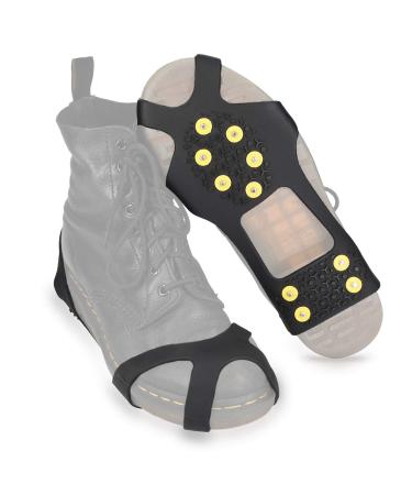 Navaris spikes for shoes - silicone shoe spikes with 10 metal stollen - snow ice hiking sports - shoe claws for women children M (EU 37-40)