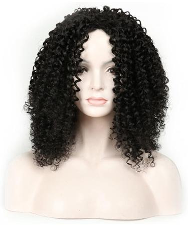 KKJKK Short Curly Mid-Part Wig for Black Women - Shoulder Length Fluffy Natural Wave Synthetic Hair Heat-Resistant for Daily & Party Use - Buy Online on GoSupps.com