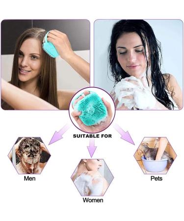 HeviBK 2-in-1 Silicone Base Shower Brush | Physical Scrubber with Shower Gel Dispenser | Baby Shampoo Massager Tool - Blue - Buy Online on GoSupps.com