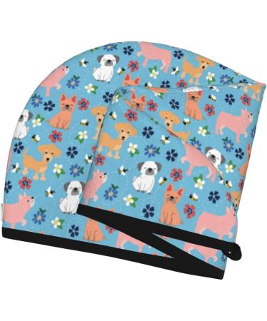 Cute Colorful Puppy Microfiber Hair Towel | Soft Super Absorbent Wrap for Long & Curly Hair | Coral Velvet Quick Dry Hair Cap for Women - Buy Online on GoSupps.com