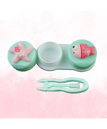Healifty Contact Lens Case Cute Fish Bright Color Contact Lenses Box With Tweezer Travel Kit for Outdoor Travel