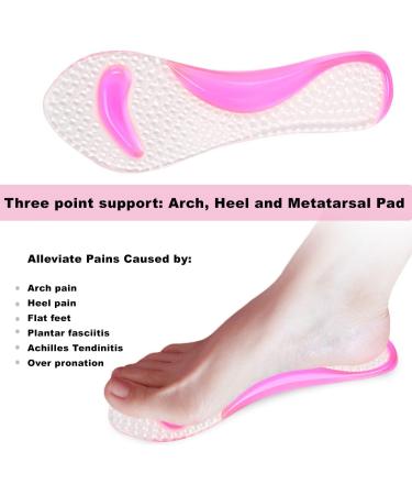 Bellcon Gel High Heel Insoles for Women - 3 Pairs Arch Support Shoe Inserts for Sandals - Pink, Blue, Polka-dot - Buy Online on GoSupps.com