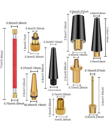 Mamakoi 21PCS Brass Presta Schrader Valve Adapter Tools | Bike Pump Presta Valve Adapter Accessories for Bike, Gym, Balloon, Toy Pump - Buy Online on GoSupps.com