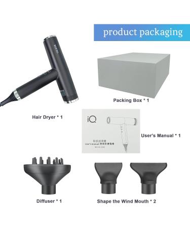 Professional Ionic Hair Dryer - High Speed 110 000 RPM Low Noise Portable with Temperature Control & Diffuser - Ideal for Home Travel & Salon - Buy Online on GoSupps.com
