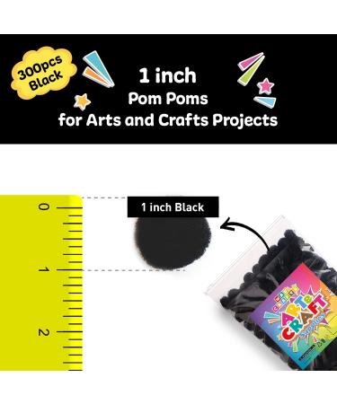 300 pcs 1 inch Black Pom Poms Balls in Reusable Zipper Bag - Arts and DIY Project Supplies - Buy Online on GoSupps.com