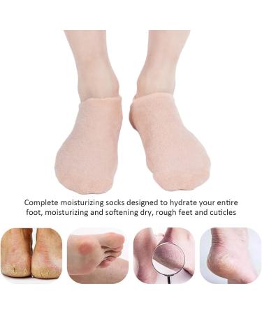 Moisturizing Gel Socks for Women | 2-Pack Spa Socks to Repair Dry Cracked Heels | Reusable Lotion Socks | At-Home Foot Care (Orange) - Buy Online on GoSupps.com
