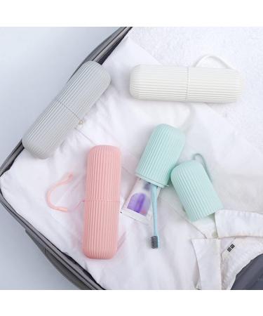 Beavorty Travel Toothbrush Cup & Toothpaste Container - Beige Toothbrush Holder Organizer (19.6x6cm) - Perfect for International Shipping - Buy Online on GoSupps.com