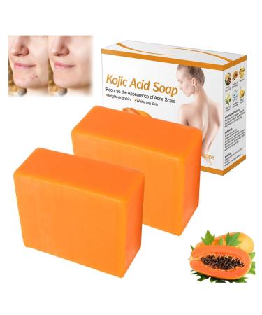 Lovelycat Savon de papaye claircissant la peau le savon de papaye contenant de l'acide hyaluronique r tinol am liore le teint in gal et hydrate le corps et le visage (2PC)