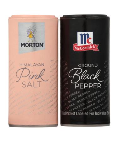 Morton All-Natural Himalayan Pink Salt & McCormick Pepper Shakers, 5.25 Ounce Salt and Pepper Shaker 5.25 Ounce (Pack of 1)