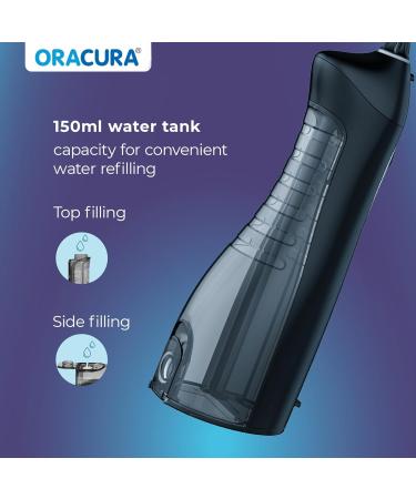 ORACURA Water Dental Flosser - Portable Rechargeable Oral Irrigator | IPX7 Waterproof | 3 Modes & 150ml Tank for Home & Travel | Ideal for Gum & Braces Care - Buy Now - Buy Online on GoSupps.com