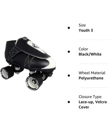 VNLA Junior Tuxedo Jam Skates - Indoor Roller Skates for Tricks & Speed Skating - Black/White - Size 7 Men's/8 Women's - Buy Online on GoSupps.com