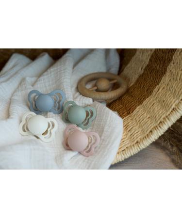 BIBS Couture Collection Pacifiers - BPA-Free, Made in Denmark | Ivory/Sage | Set of 2 Premium Soothers | Size 6-18 Months - Buy Online on GoSupps.com