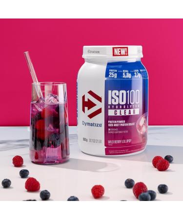 Buy Dymatize ISO 100 Hydrolyzed Clear Wild Berry Lollipop 900g - Premium Whey Protein Powder for International Shipping - Buy Online on GoSupps.com