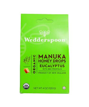 Wedderspoon Organic Manuka Honey Drops Eucalyptus with Bee Propolis 4 oz (120 g)
