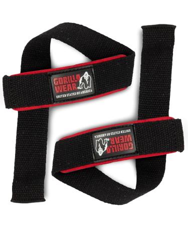 Gorilla Wear Padded Lifting Straps - black - Bodybuilding and fitness accessory Black/Red/White One size - Buy Online on GoSupps.com