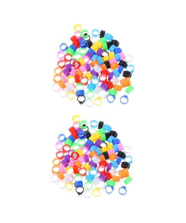 BESPORTBLE 200 Pcs Meat Pigeon Anklet Pet Tabs Plastic Tags Pet Tag Bird Bands Opening Pigeon Ring Birds Africa 1.3X1.3CMx2pcs Assorted Colorx2pcs