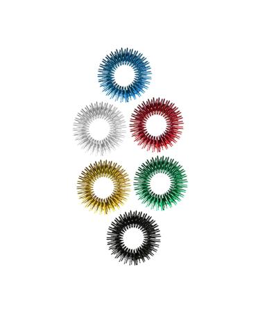 Kombiuda 6st massage rings for the fingers finger massage device Acupressure finger acupressure ring still toys feather finger massage children's toys massage roller small elementary school 2.8*2.8cm As shown