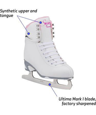 Jackson Ultima SoftSkate Women's Figure Skate - Finesse 180 High Top Lace Up for Medium Support in White/Pink - Buy Online on GoSupps.com