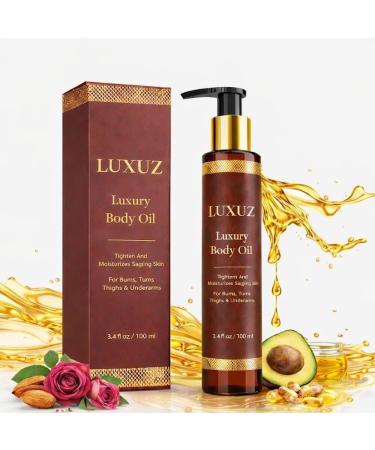 Luxuz Luxury Body Firming Oil Lightweight Moisturizing Body Oil for Smoother-Looking Skin Fast-Absorbing & Non-Greasy Botanical Formula with Vitamin E Almond & Rosehip Oils 3.4 fl oz