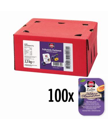 Schwartau Extra Plum Jam Portions - 100x25g Bulk Pack | Premium International Shipping - Buy Online on GoSupps.com